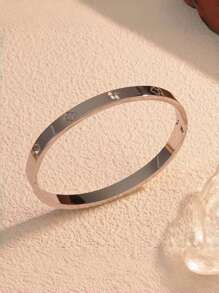 1pc Titanium Steel Bracelet, Mirror Polished, Vacuum Coated, Anti-Fading, Clover & Rhinestone Decor, Classic & Fashionable Style, Suitable For Daily Wear - Bracelet - View 5