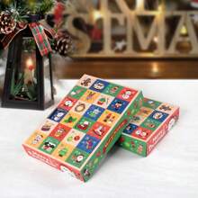 5 Pcs Christmas Gift Boxes 24 Grid Cartoon Reindeer Snowman Creative Gift Box Santa Claus Gingerbread Man Xmas Advent Calendar Boxes For Christmas Birthday Party Decoration Supplies - Multicolor - View 2