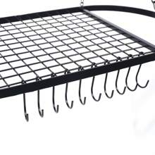 HOHOBLA LOYALHEARTDY-BTG 32" Kitchens Storage Hanging Pot Holder Pan Cookware Hanger Shelf Rack 9 Hooks[Best Gift For Family&Friends] - màu đen - Xem 10