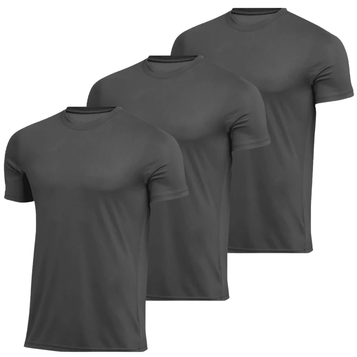 Kit 3 Men's Dry Fit Premium Anti-Sweat Sports T-Shirts - 灰色 - 查看 1