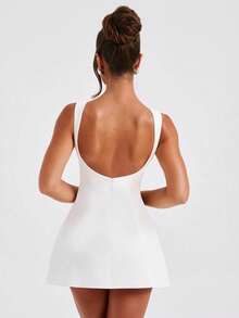 1 件女士露背优雅迷人性感连衣裙 - 白色 - 查看 2