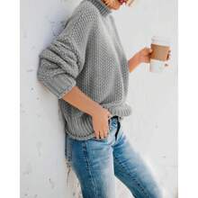 Womens Turtleneck Oversized Sweaters Batwing Long Sleeve Pullover Loose Chunky Knit Jumper