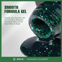 MEFA Green Gel Nail Polish, 6 Colors Green Glitter Nail Polish Gel Dark Avocado Sage Green Evergreen Sparkle Gel Polish Set Soak Off Nail Art DIY Salon Manicure Nail Art Holiday Gifts For Women - 彩色 - 查看 6