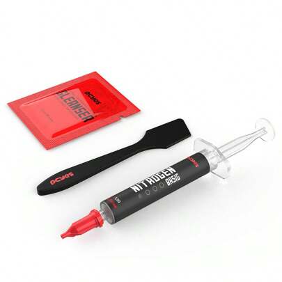 PASTA TERMICA ALTA PERFORMACE PRATA PCYES NITROGEN Condutividade Térmica: 5,5W/m-K COM ESPATULA PAZINHA + CLEANER