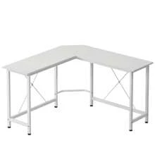 Soges L Shaped Office Desk, L Computer Desk Corner Desk, 42 Inches L Shape Desk For Home Office, Sturdy Writing Desk Workstation Gaming Table - White - View 3