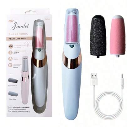1 pezzo Macchina elettrica per la rimozione della pelle morta dei piedi, trita piedi elettrico, lima elettronica per i piedi, lima elettronica creativa per esfoliare la pelle, strumento esfoliante per la casa, lima ricaricabile per rimuovere i calli dei piedi, kit di pedicure professionale per la cura dei piedi, massaggiatore per i piedi