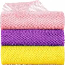 1pc African Bath Sponge - Long Mesh Body Exfoliating Sponge, Shower Scrubber For Smooth Skin (Pink, Yellow, Purple, Black) - Great Gift Idea Home Bathroom Decor Back To School