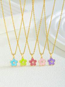 1 chiếc vòng cổ hoa nhiều màu thời trang ngọt ngào cho bạn bè, bạn cùng lớp, tiệc tùng, du lịch, ngày nghỉ, phụ kiện trang sức cho lễ hội và quà tặng sinh nhật - Nhiều màu - Xem 3