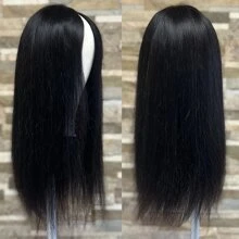 Straight V Part Wig Glueless Straight V Part Wig Human Hair For Women 200% Density V Shape Wigs Human Hair Glueless V Shape Wigs No Leave Out Natural Color Suitable For Parties Dinners Daily Life Travel Etc - Natural Black - 查看 3