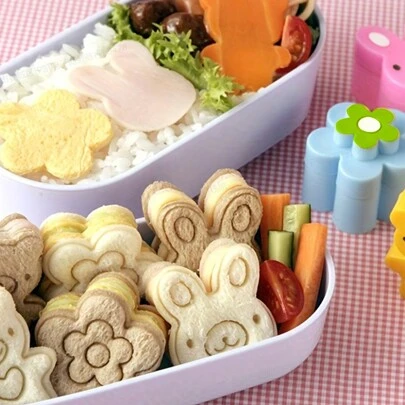 Set de 3 moldes de cortador de sándwich/galleta con forma de animales lindos, molde de bento de pan, esencial para hacer comida y sándwiches para bebés