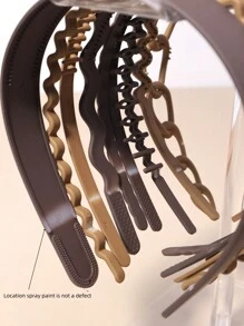 Multiple Pieces Minimalist Versatile Plastic Toothed Headbands ,Head Piece - Multicolor - View 4