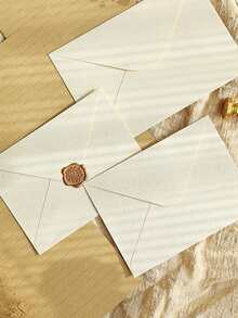 10 piezas Juego de sobres con textura de lino - Invitaciones de papel especial vintage engrosado para tarjetas de felicitación DIY, sello de cera