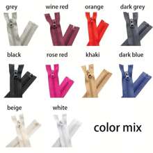 10 chiếc khóa kéo nhựa nylon nhiều màu 5, khóa kéo trượt đơn tự khóa, nhiều kích cỡ, trượt êm, phụ kiện may cho túi, đệm và túi xách - 10 chiếc màu đen - Xem 5