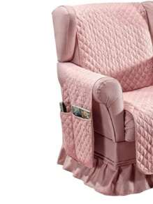 Plain  1-Seater Dad's Armchair Cover Protector - Màu hồng gỉ - Xem 2