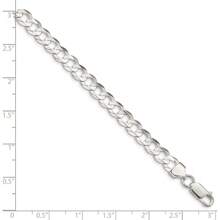 The Black Bow 6.75mm Sterling Silver Solid Concave Beveled Curb Chain Bracelet