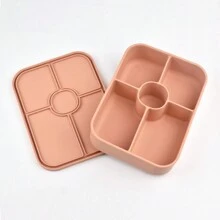 5 Compartments Personalized Silicone Lunch Box, Custom Lunch Box, Custom Bento Box, Kid Custom Lunch Box, Custom Food Storage Christmas Gift - Multicolor - View 10