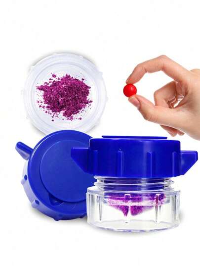 1 adet Mavi Hap Öğütücü (Çocuklar ve Yetişkinler İçin), Hapları Ezebilir, Toz Öğütücü, Taşınabilir Dış Mekan Saklama Kutusu, Hap Saklama Kabı, İlaçlar ve Vitaminler İçin Uygun - İlaç Dağıtıcılı Kullanımı Kolay Hap Kutusu, Cadılar Bayramı, Şeker mi Şaka mı, 31 Ekim