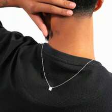 Men's Scapular Chain Protection Prayer 925 Silver Plated - Bạc - Xem 3