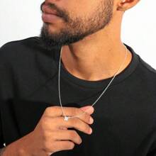 Men's Scapular Chain Protection Prayer 925 Silver Plated - Bạc - Xem 2