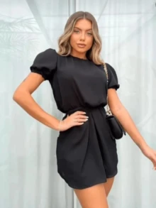 Short Dress - 黑色 - 查看 1