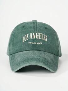 1 pieza Gorra de béisbol con bordado de Los Ángeles y lavado para mujer, sombrero casual con protección solar ajustable adecuado para primavera, otoño, viajes, playa y vacaciones, estilo Y2K para jóvenes en Halloween - gorra de béisbol - Ver 20