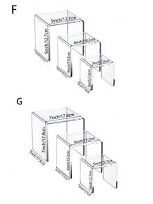 3 件=1 套/4 件=1 套多功能亚克力甜点展示架，设计，多色 U 形，适用于圣诞节、生日、感恩节派对 - 彩色 - 查看 4