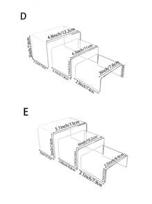 3 件=1 套/4 件=1 套多功能亚克力甜点展示架，设计，多色 U 形，适用于圣诞节、生日、感恩节派对 - 彩色 - 查看 3