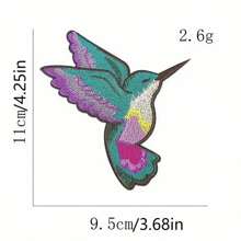 1pc Vibrant Multicolor Magpie Bird Embroidery Badge Patches - Iron-On Appliques For DIY Clothing, Hats, Coats, Dresses, And Fabric Decor - Easy To Use, Durable, And Long-Lasting Cloth Stickers
