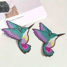 1pc Vibrant Multicolor Magpie Bird Embroidery Badge Patches - Iron-On Appliques For DIY Clothing, Hats, Coats, Dresses, And Fabric Decor - Easy To Use, Durable, And Long-Lasting Cloth Stickers