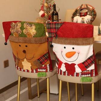1PC Christmas Decoration Chair Set Stool Set New Doll Chair Cover European And American Home Decoration Pieces