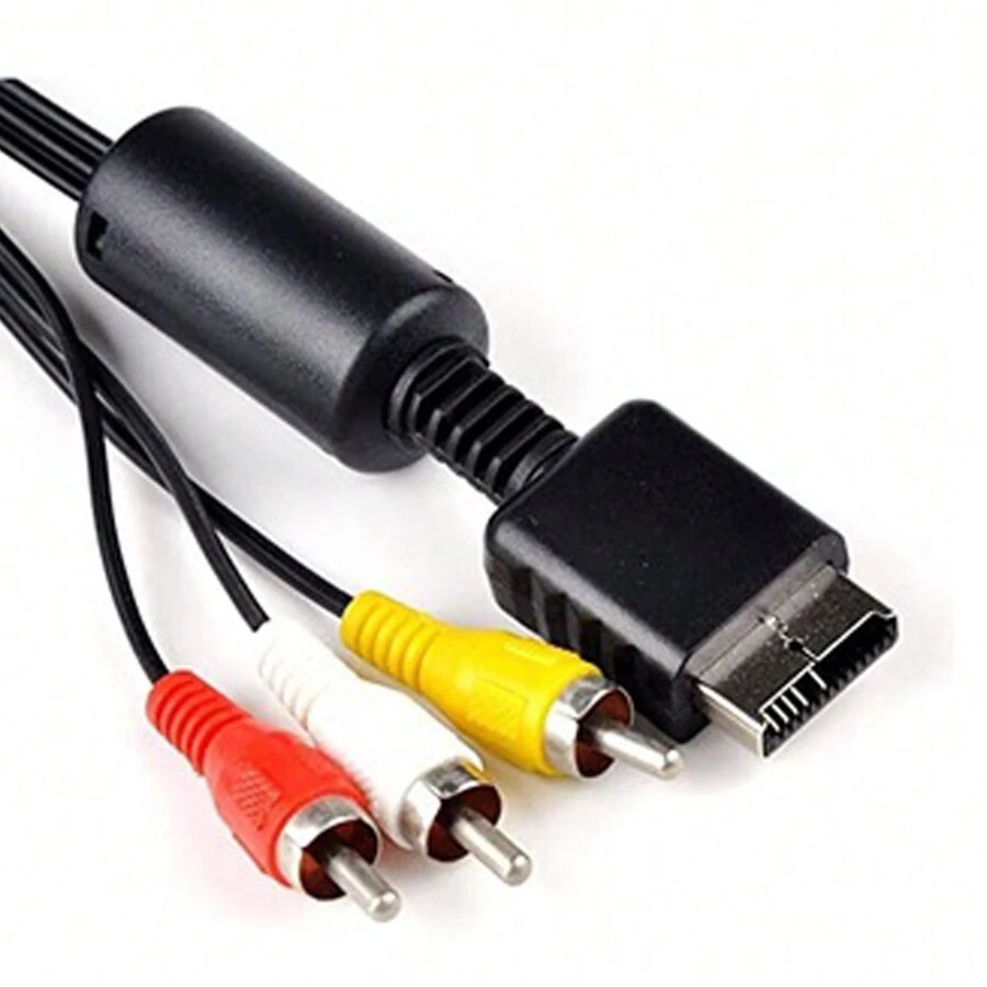 Playstation Ps2, Ps1, Ps3 Rca Audio And Video AV Cable Play 2 - Negro - Ver 1