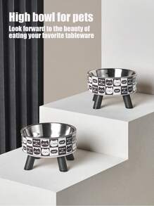 1 件装加高宠物碗，不锈钢狗/猫食碗和水碗，颈部友好型设计