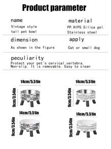 1 件装加高宠物碗，不锈钢狗/猫食碗和水碗，颈部友好型设计