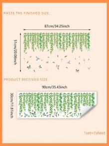 Bộ nhãn dán tường in hình Vine - màu xanh lá - Xem 12