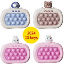 2024 Upgraded Fast Push Bubble Game With 13 Keys, Pop Game Cute Fidget It Game Handheld Light-Up Fidget Toy For Kids & Adults, Enhances Cognitive Skills With Crisp Audio & Precision Control, Perfect Gift For, Christmas & Birthdays (Unicorn Rabbit)(Battery Not Included | Red & Green Light Random)