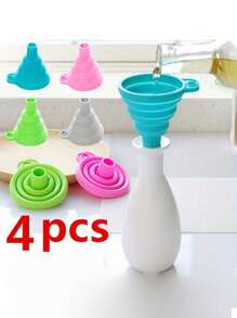 4PCS Silicone Folding Telescopic Long Neck Funnel Creative Household Liquid Dispensing Mini Kitchen Tools