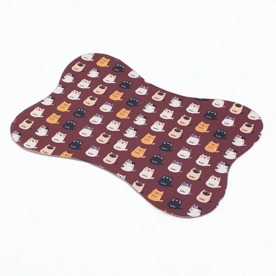 Pet Feeder Mat For Dog Cat Rabbit 44 Cm X 30 Cm Practical Mat - Rỉ Nâu - Xem 1