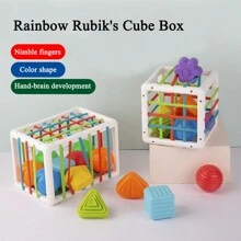 Jouets Montessori pour enfants d'1 an, cube d'activités pour bébé, jouet de tri des formes, jouets d'apprentissage et de développement pour tout-petits, cadeaux d'anniversaire pour filles et garçons