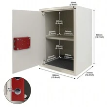 Froadp Security Safe With Double Bit Lock, Wall Mounted Safe With 2 Keys And Fixing Screws, Home Security Box - Màu be - Xem 2