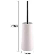 Oval Padded Toilet Seat + Toilet Brush With Round Base Holder - 白色 - 查看 6