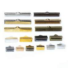 50pcs Cove Clasps Cord Ribbon Ends Caps String Ribbon Leather Clip DIY Jewelry Making Supplies For Necklace Bracelet Connector Findings