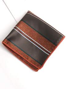 1pc Polyester Striped Pocket Square/Handkerchief, Seasonal