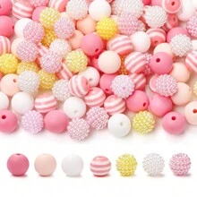 70pcs 12mm Silicone Round Beads, Resin Barcode Beads For DIY Bracelet, Necklace, Earrings, Keychain Pendant Making - Multicolor - View 3