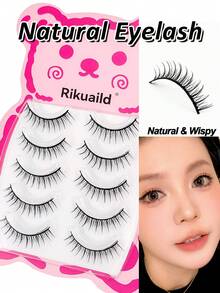 5 Pairs Faux Mink Eyelashes Natural Wispy Soft False Lashes Ultra-Light Daily Eyelashes Natural Look Realistic Lashes - Natural Lashes - View 1