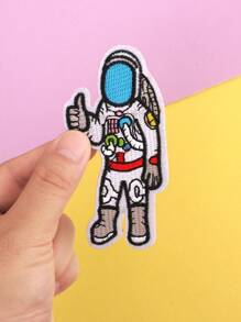 14pcs Astronaut & Planet Polyester Embroidered Patches, Multiseason Apparel & Accessory DIY Summer, School