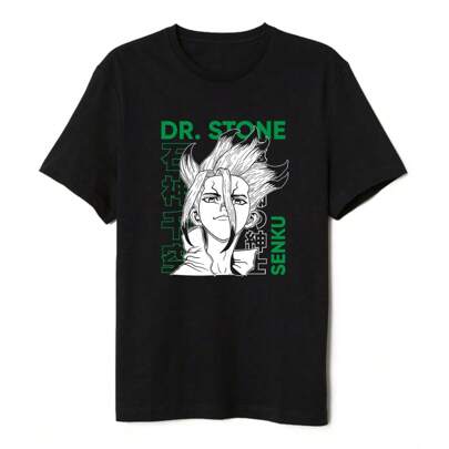 Camiseta Dr Stone Senku Anime Lançamento Algodão