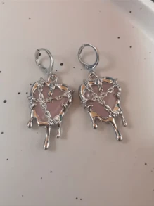 2件套Y2K风格彩色星星耳环，甜美梦幻粉色水晶星星耳钉，时尚首饰配饰，女士礼物