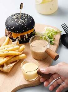 带木柄的玻璃牛奶壶、浓缩拿铁和少量咖啡杯、牛奶罐 - 彩色 - 查看 7