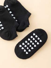 5 paar Baby Plain Heart Dot Grip antislip vloersokken 100% katoenen ademende babysokken