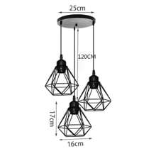 1 đèn trần công nghiệp cổ điển phong cách Bắc Âu đơn/3 đầu cho phòng ăn, quầy bar, phòng ngủ - Đèn chùm sắt - Xem 18